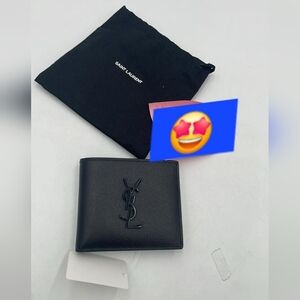 Saint Laurent Black Leather Bifold Wallet